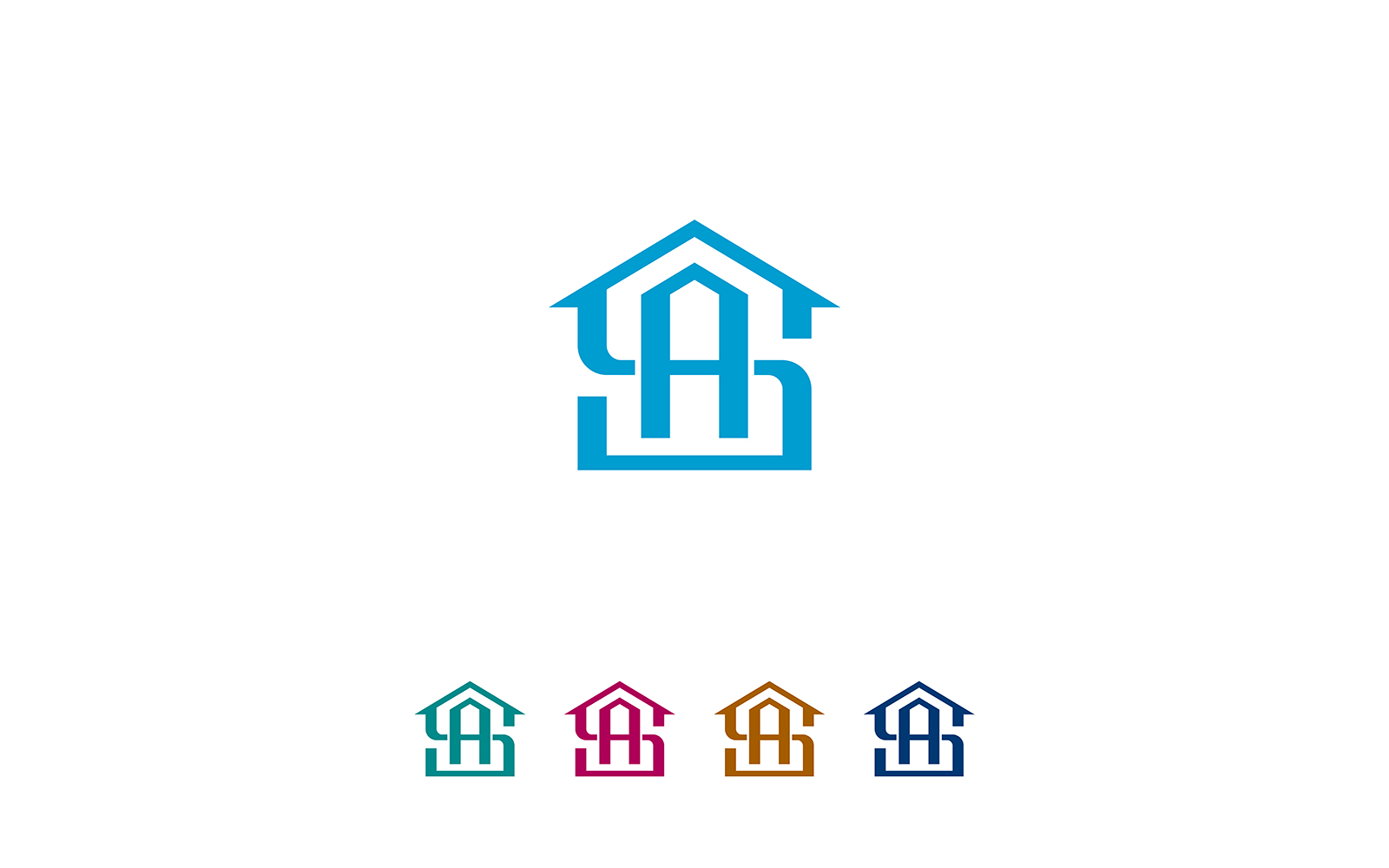 Letter SA Home Logo Design Vector Template
