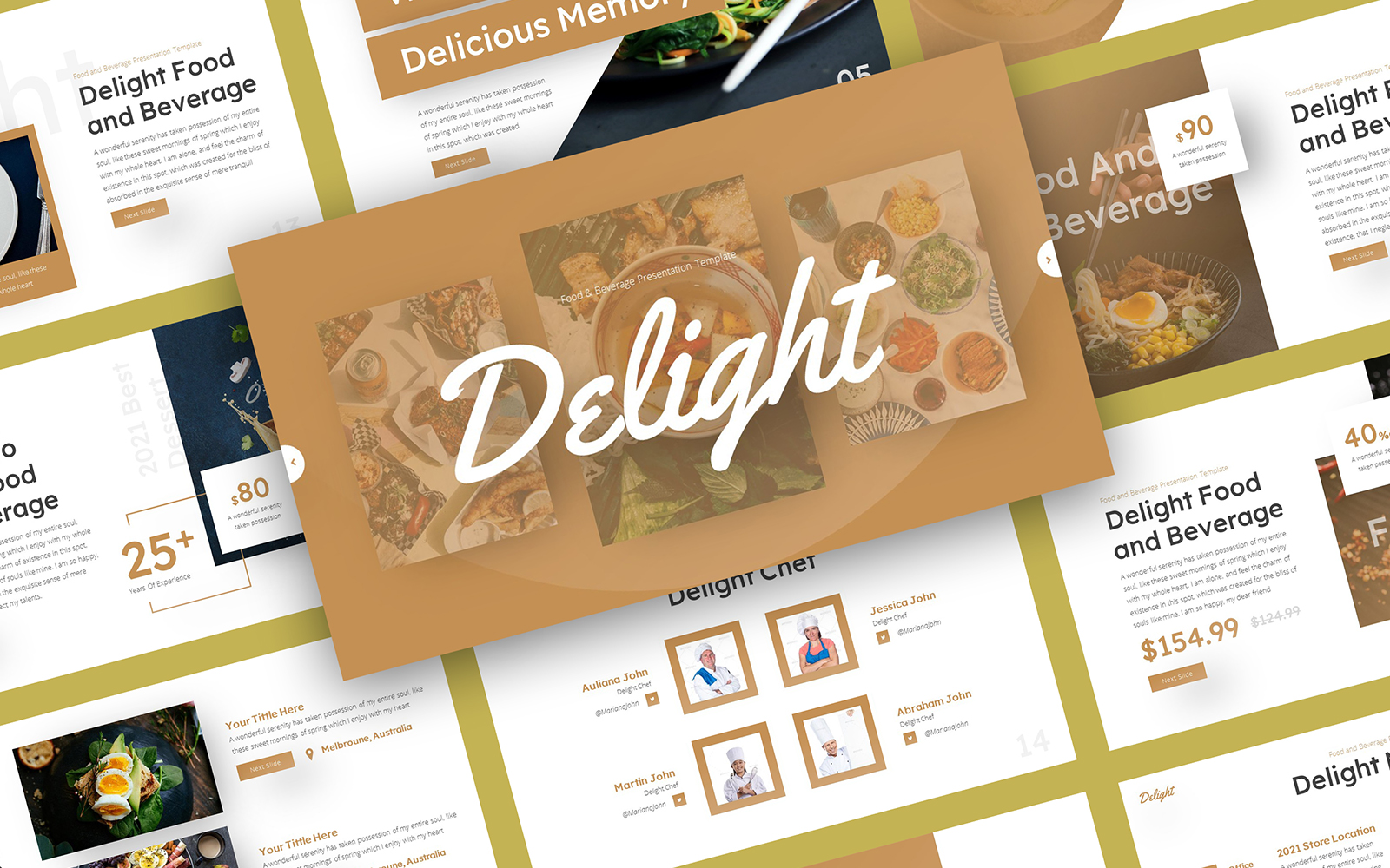 Delight - Food & Beverage Google Slides Template
