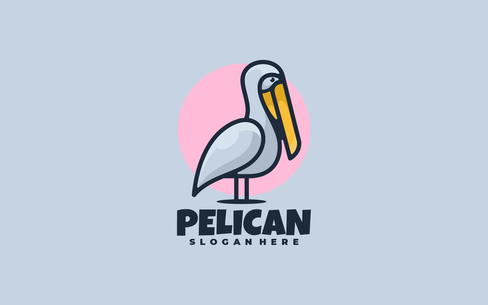 Pelican Simple Mascot Logo Template