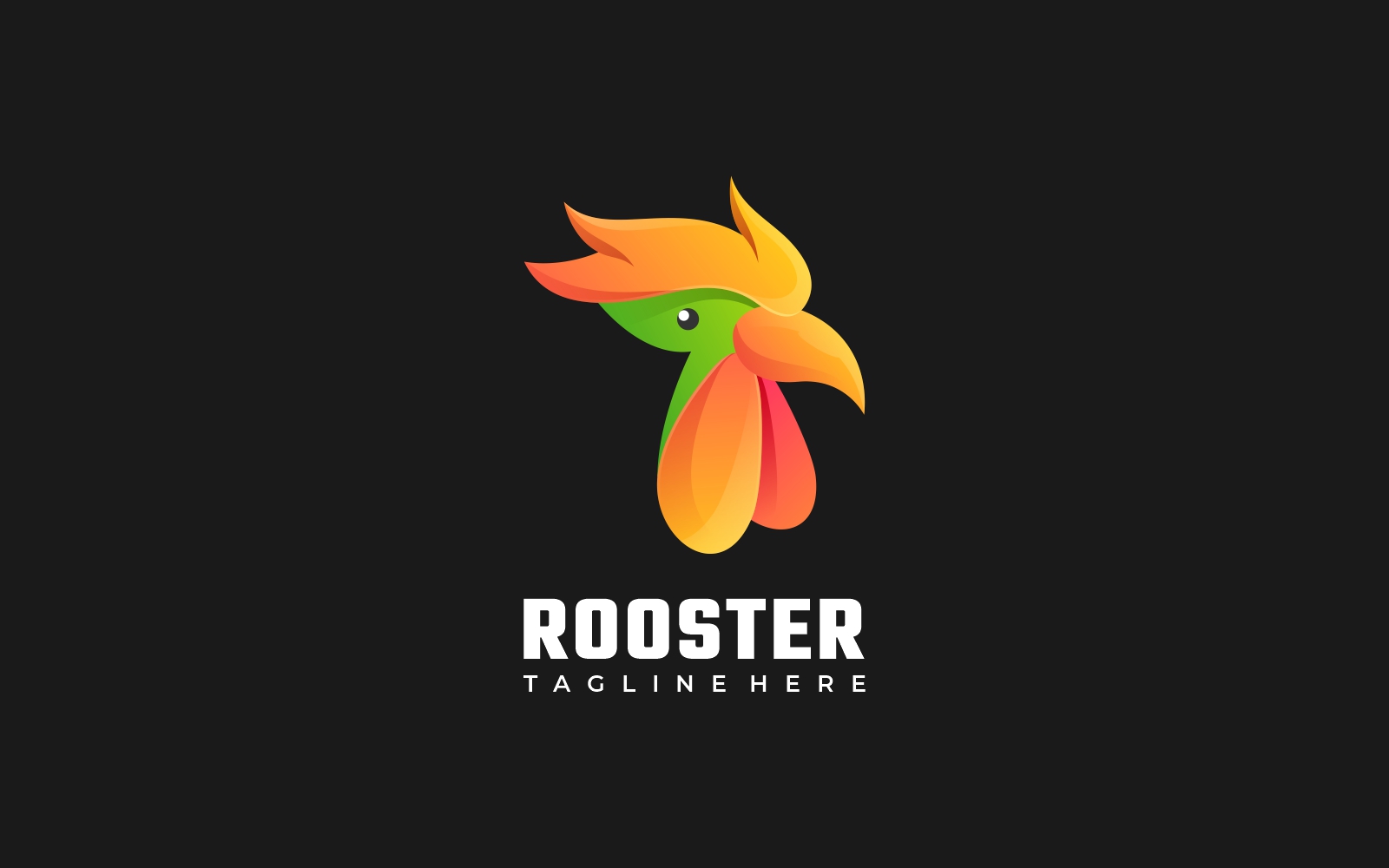 Rooster Head Gradient Logo Style