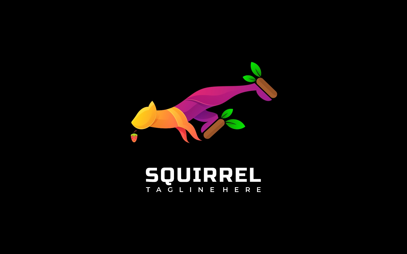 Squirrel Jump Gradient Logo Style