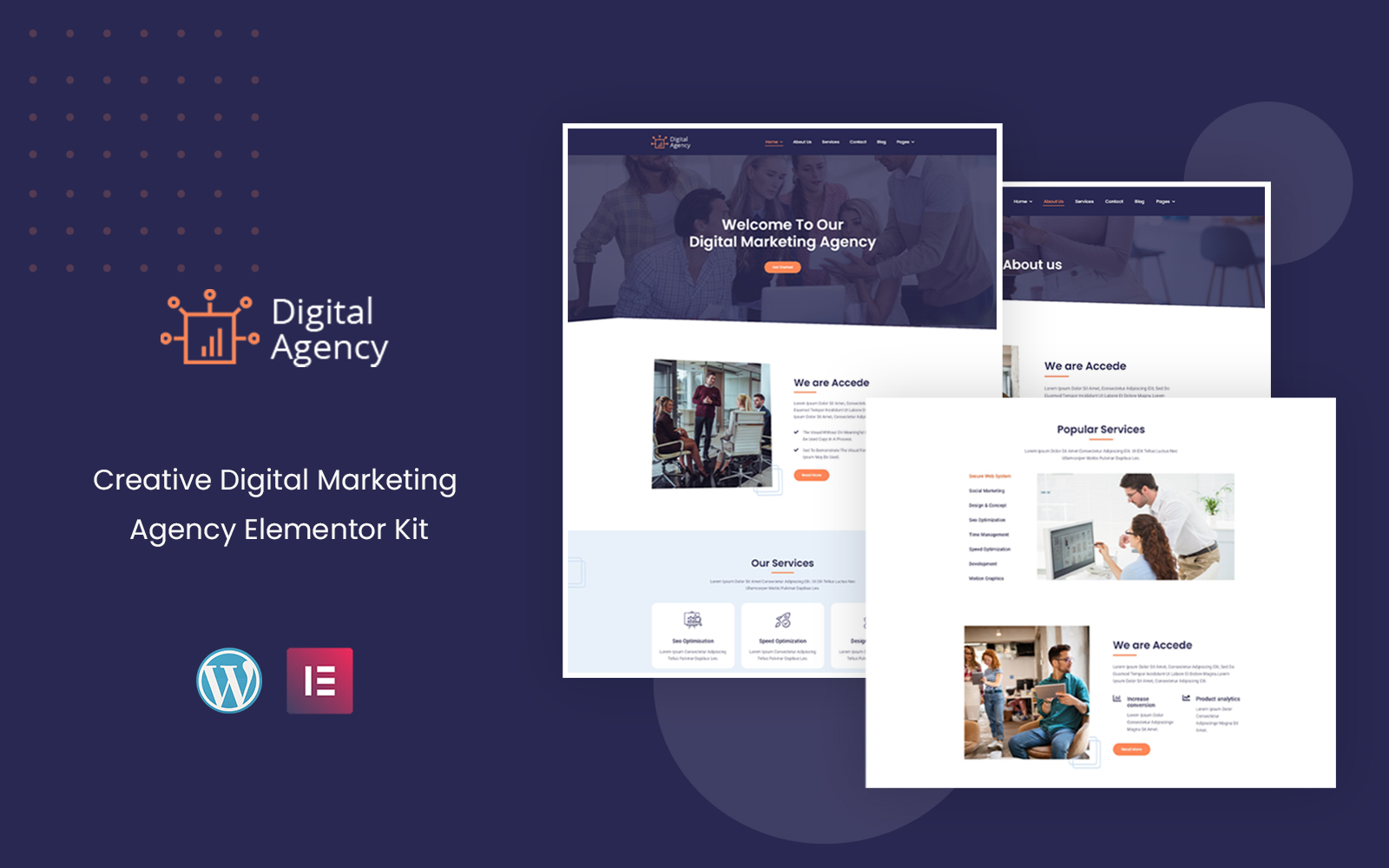 Digital Agency - Marketing Services  Ready to Use Elementor Kit