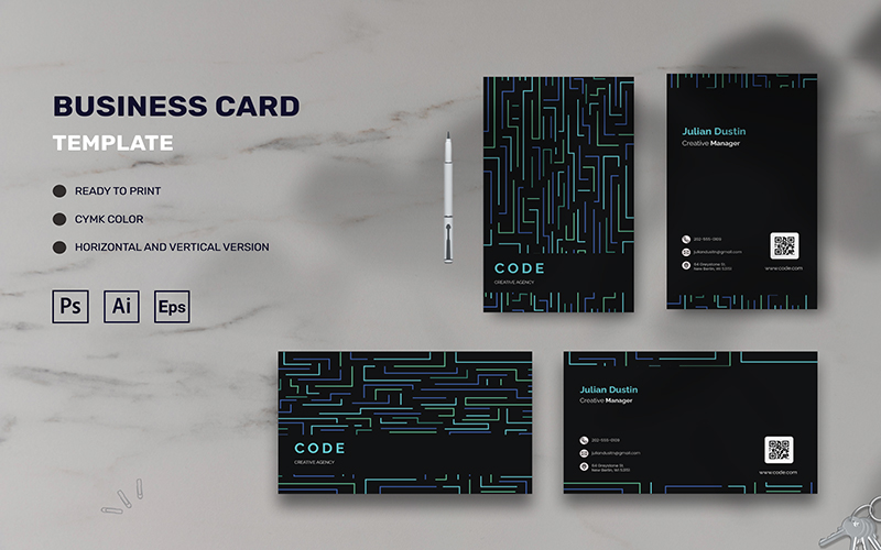 Code - Business Card Template