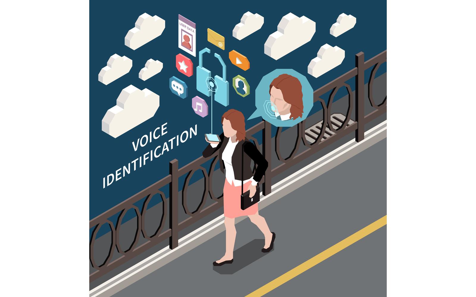 Biometric Authentication Isometric Vector Illustration Concept