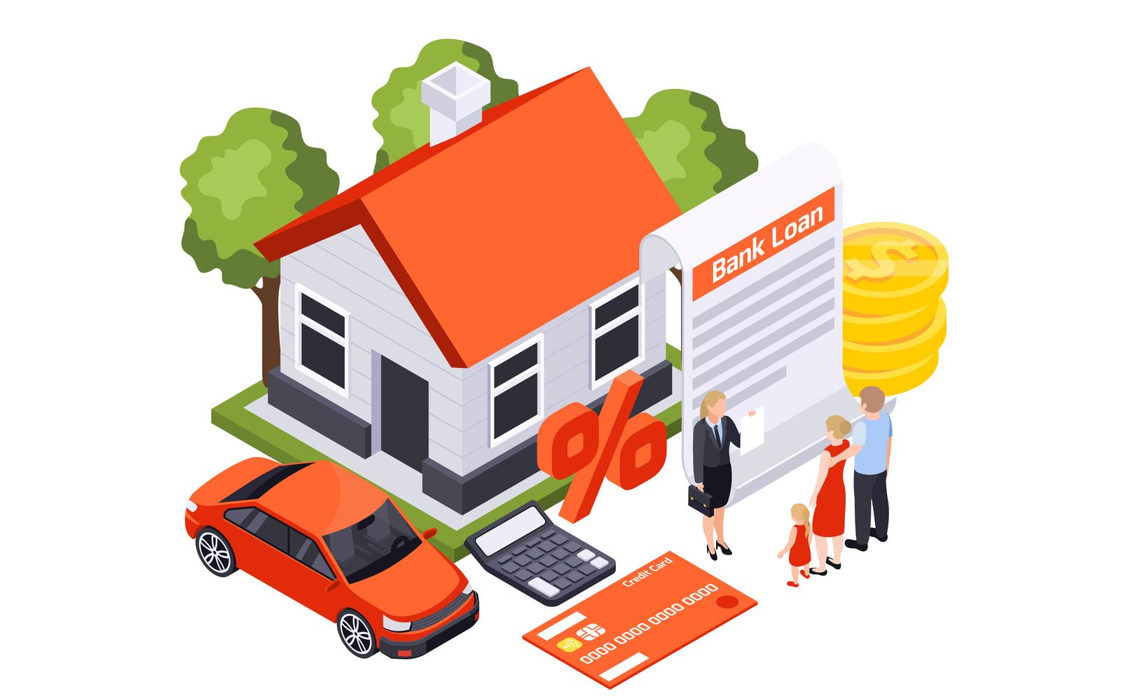 Bank Loan Isometric Vector Illustration Concept