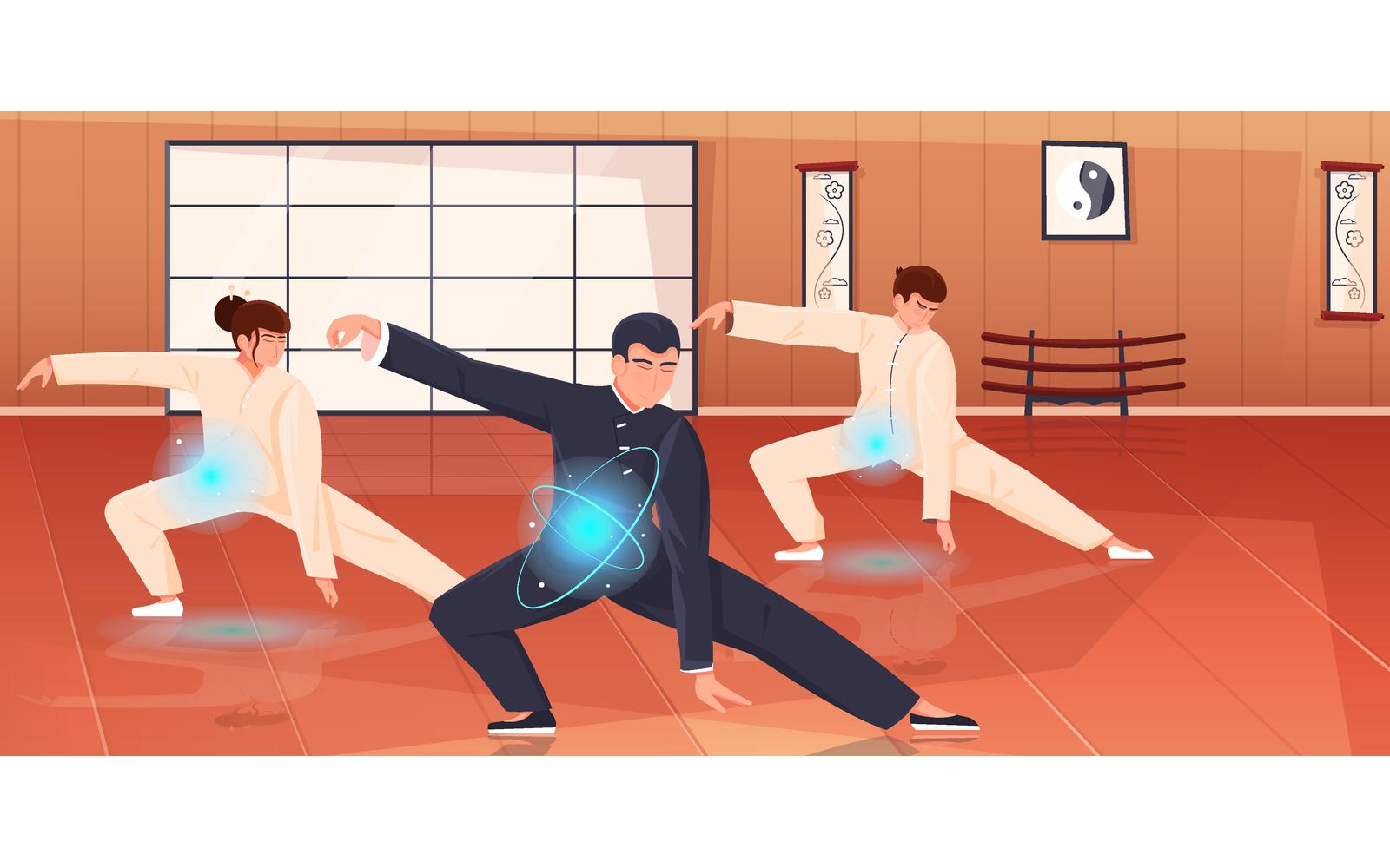 Qigong Energy Flat Vector Illustration Concept