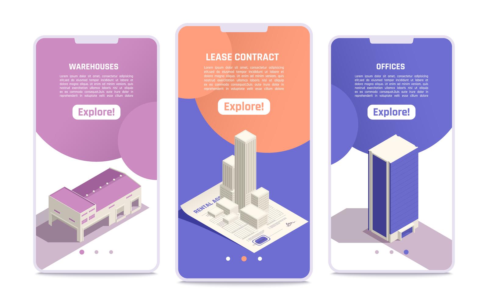 Commercial Real Estate Isometric Vector Illustration Concept