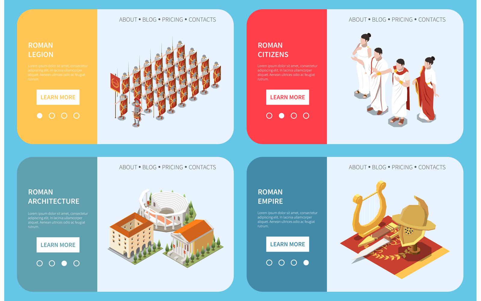 Roman Empire Isometric 4 Vector Illustration Concept