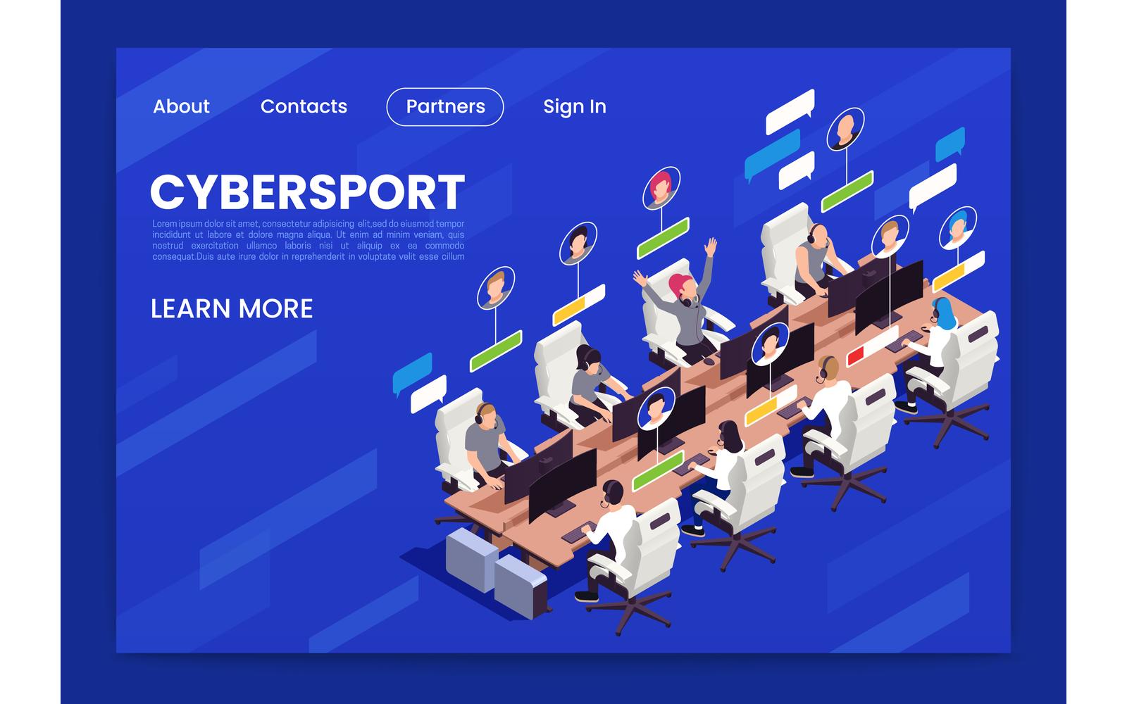 Cyber Sport E-Sport Isometric 7 Vector Illustration Concept