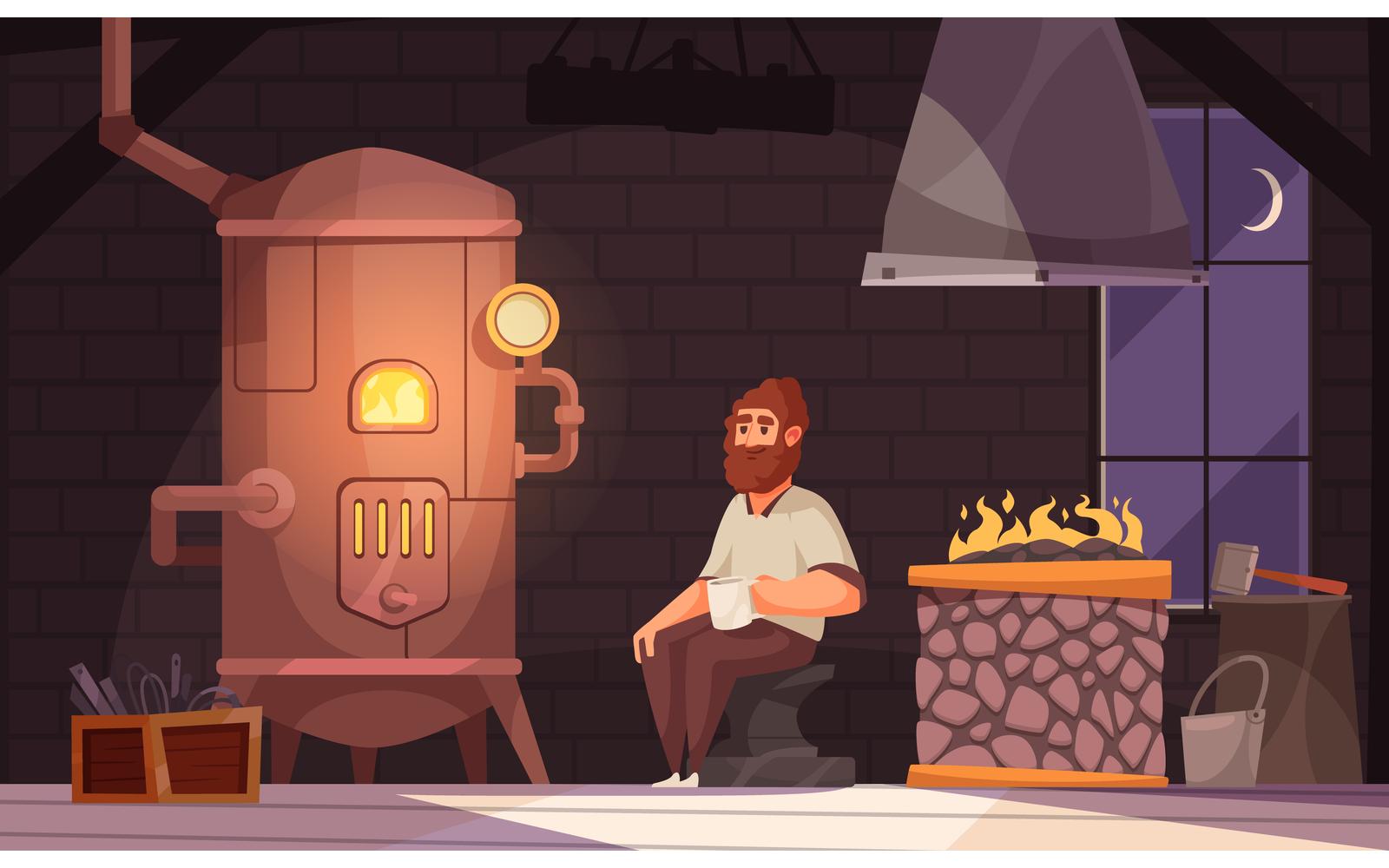 Blacksmith Workshop 2 Vector Illustration Concept