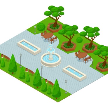 Landscape Isometric Illustrations Templates 206469