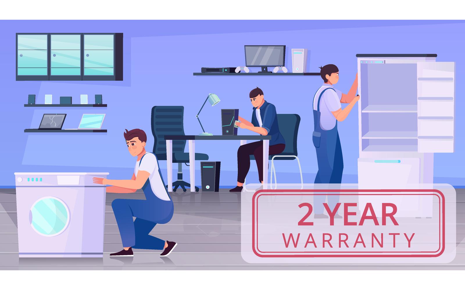 Warranty Repair Flat Vector Illustration Concept