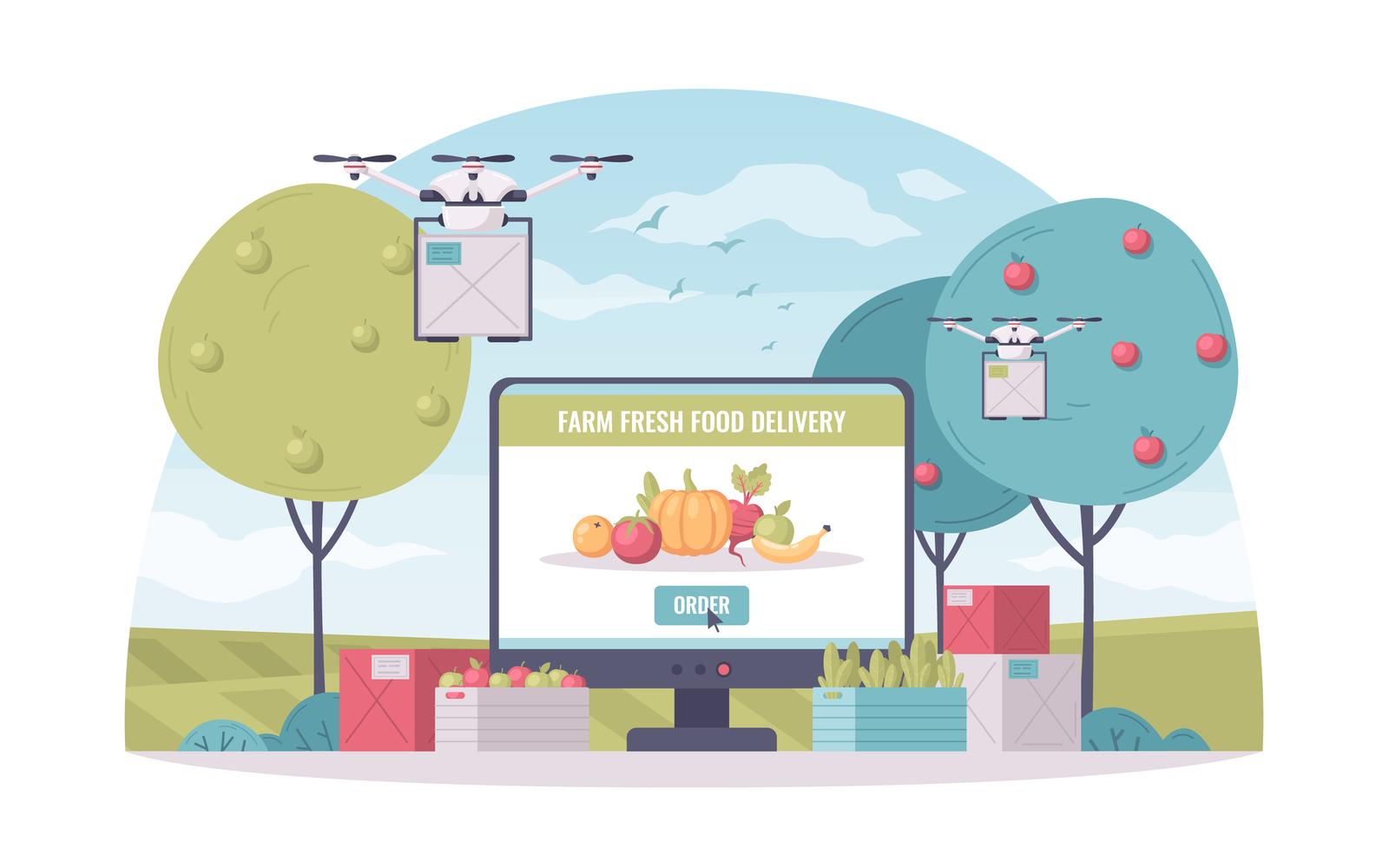 Smart Farming Cartoon 2 Vector Illustration Concept