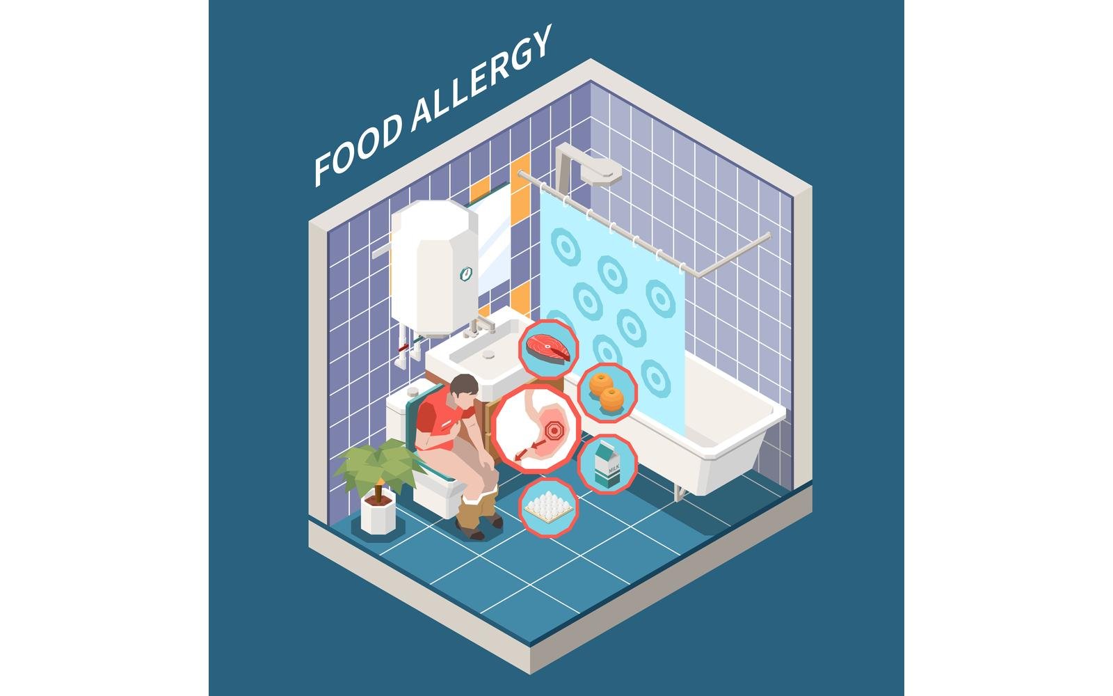 Allergy Isometric 4 Vector Illustration Concept