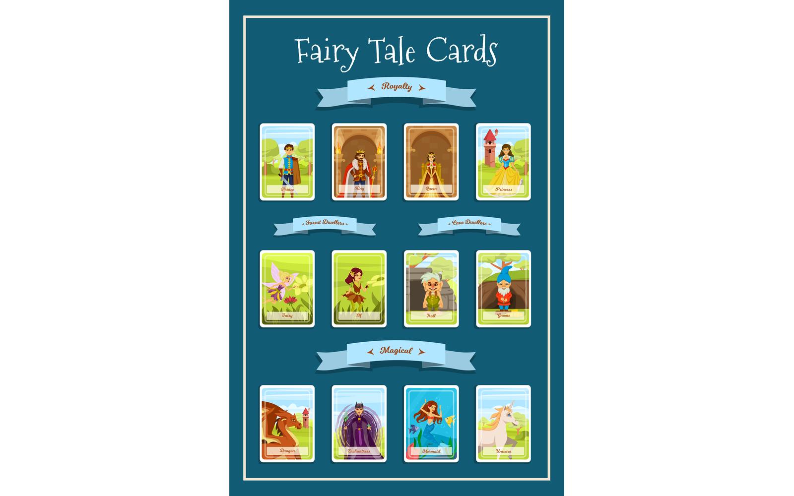 Fairy Tale Characters Cartoon 3 Vector Illustration Concept