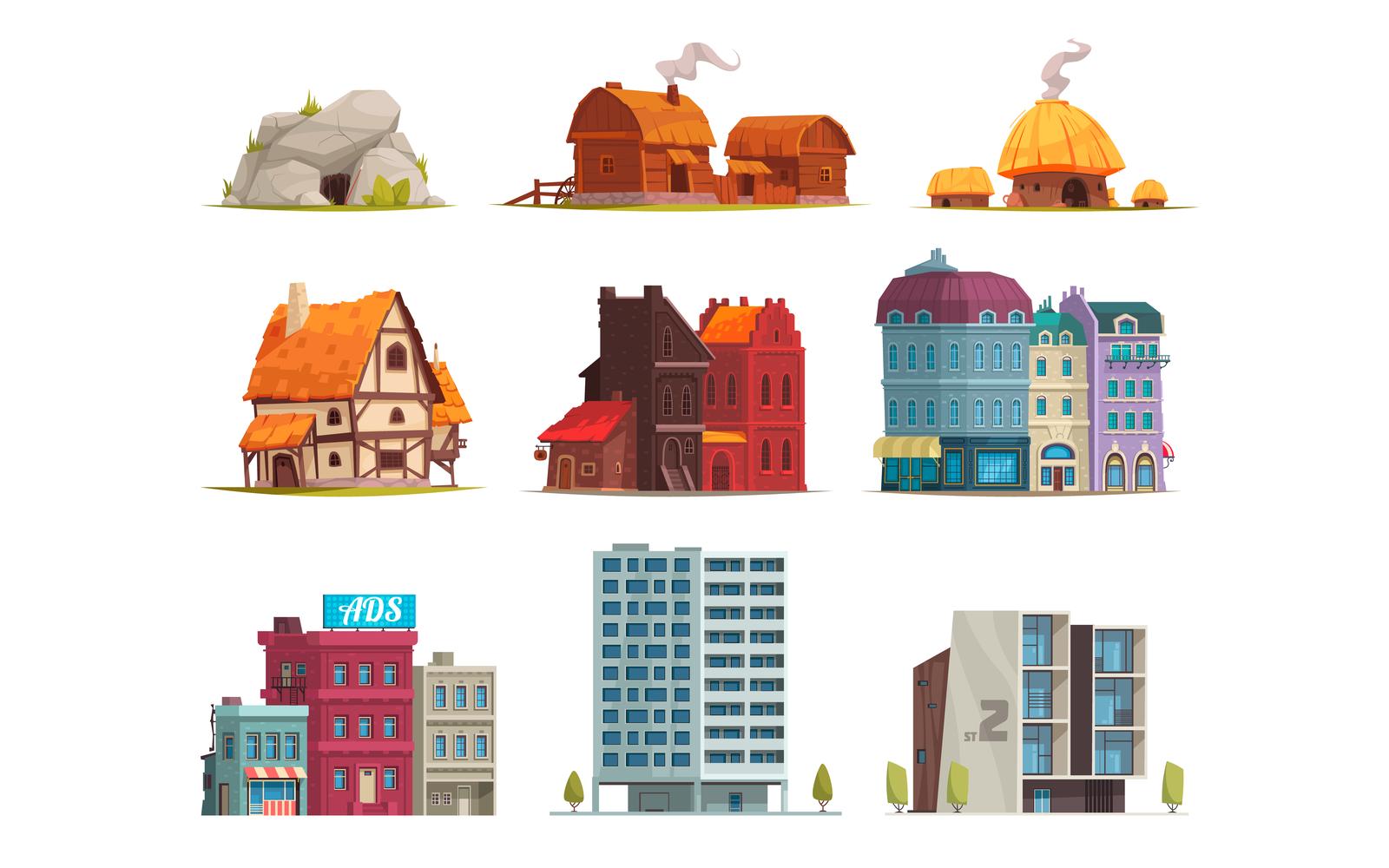 House Architecture  Evolution Set Vector Illustration Concept