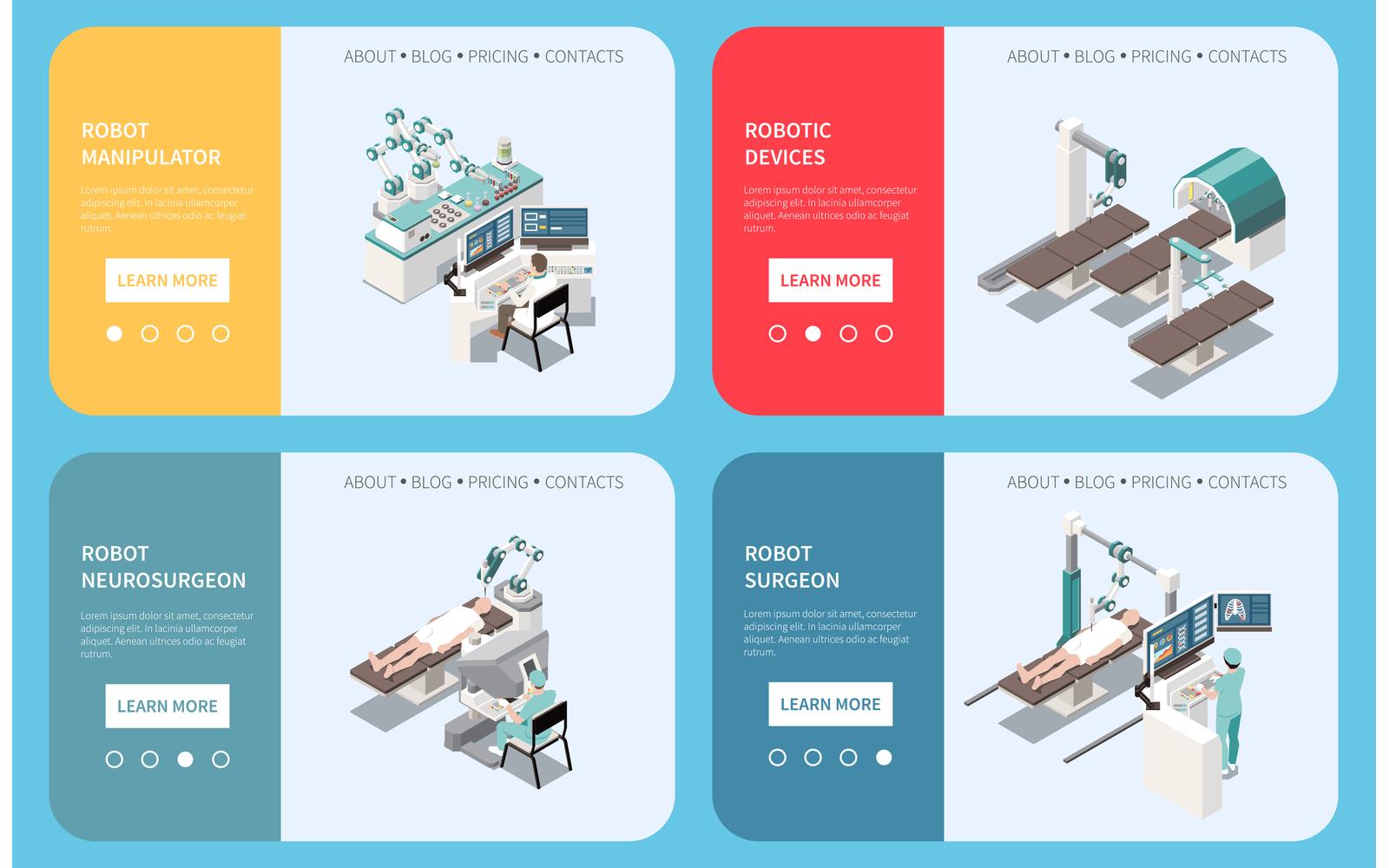 Robotic Surgery Isometric 2 Vector Illustration Concept