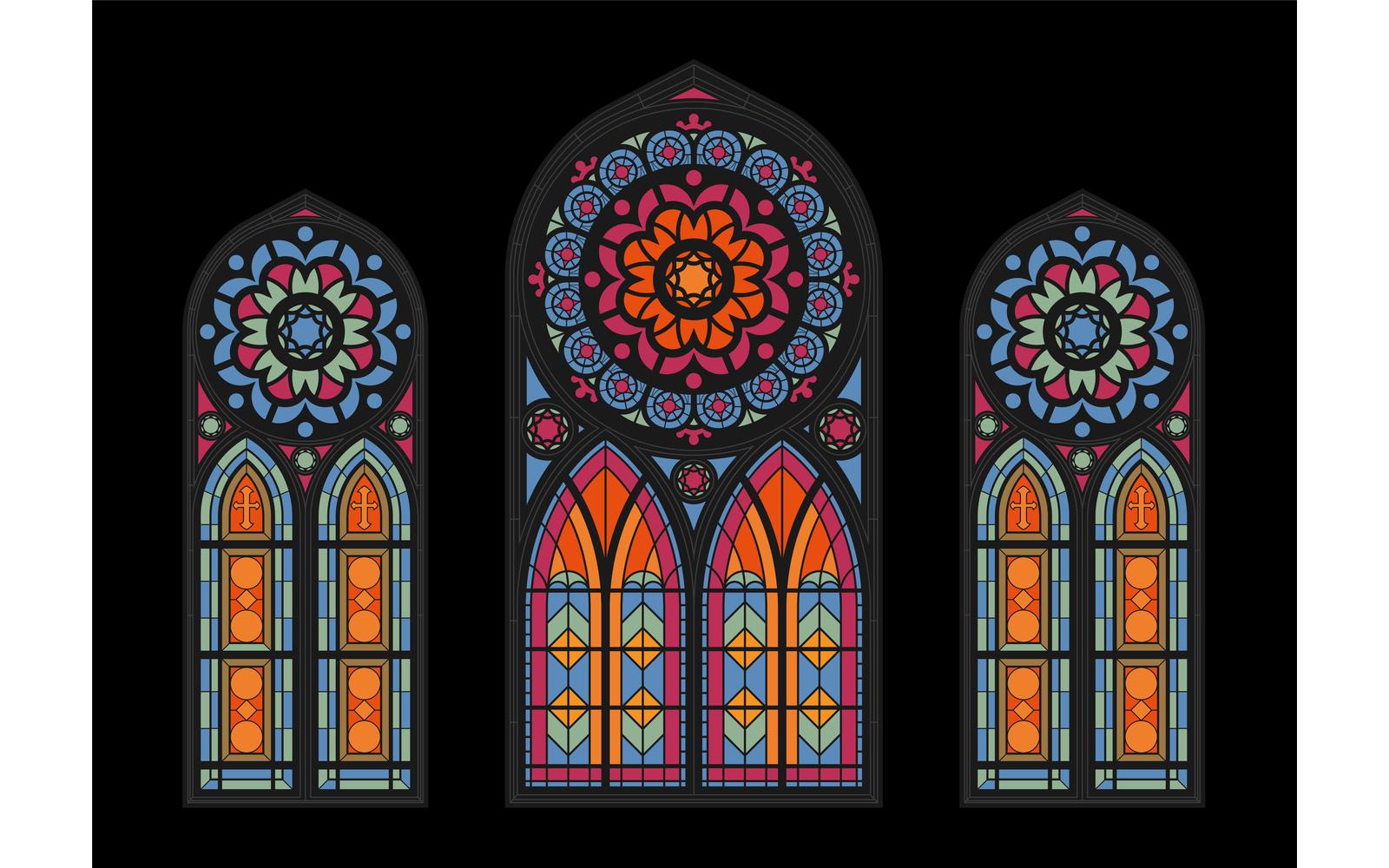 Church Windows Mosaic Vector Illustration Concept