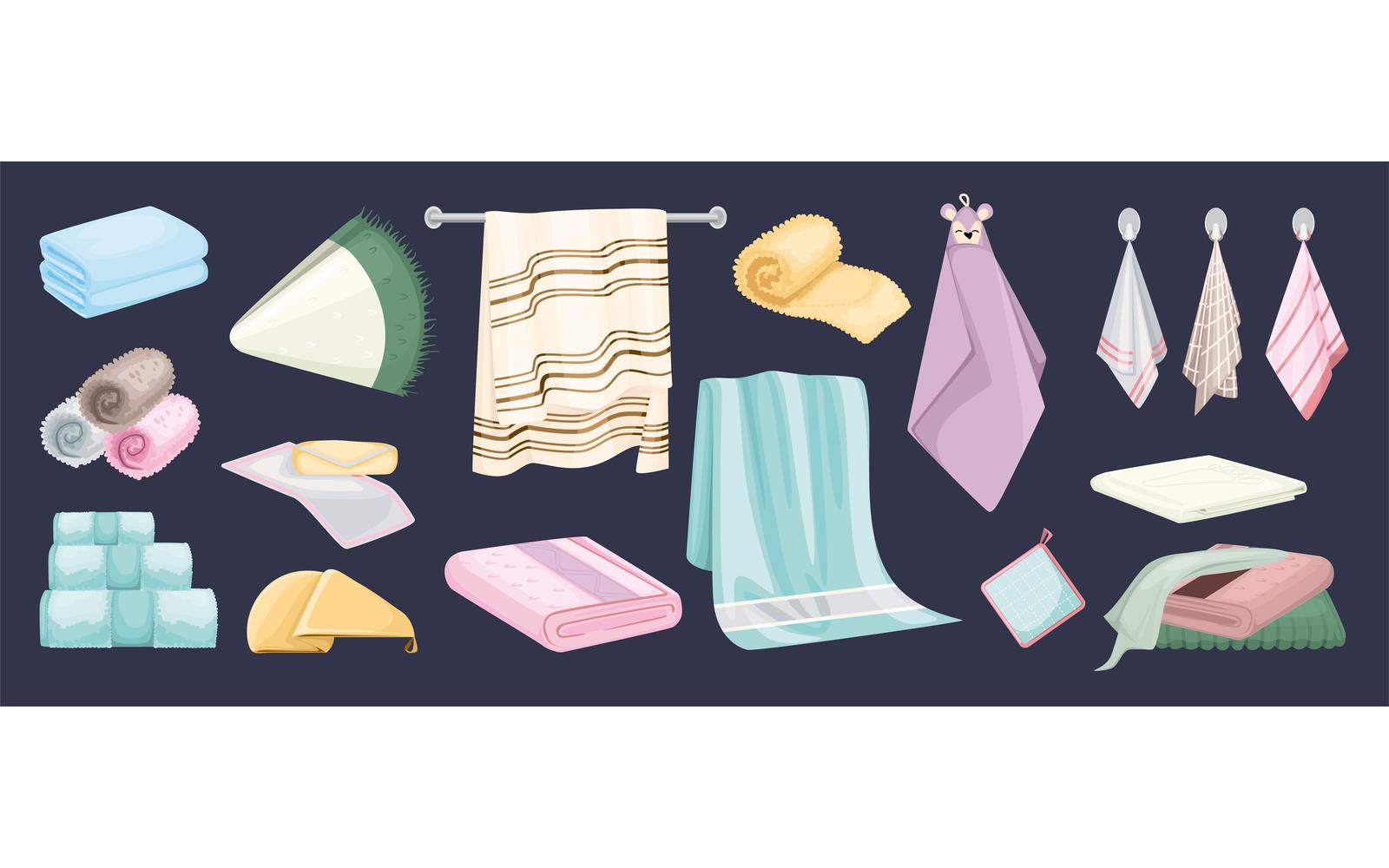 Towel Color Set Vector Illustration Concept