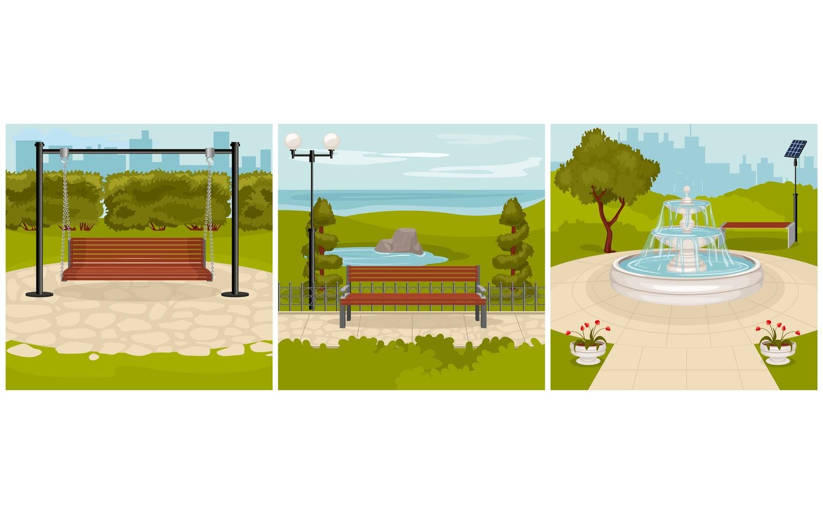 Park Elements Design Concept Vector Illustration Concept