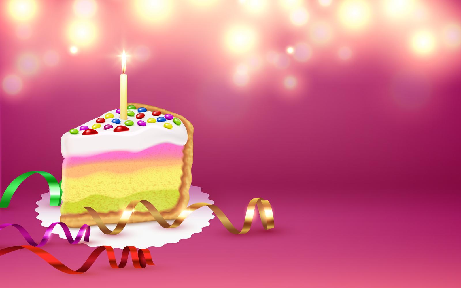 Cake Piece Composition Realistic Vector Illustration Concept