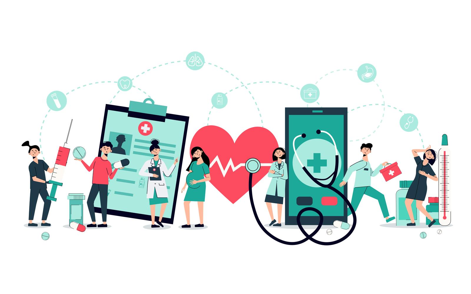 Telemedicine Illustration Vector Illustration Concept