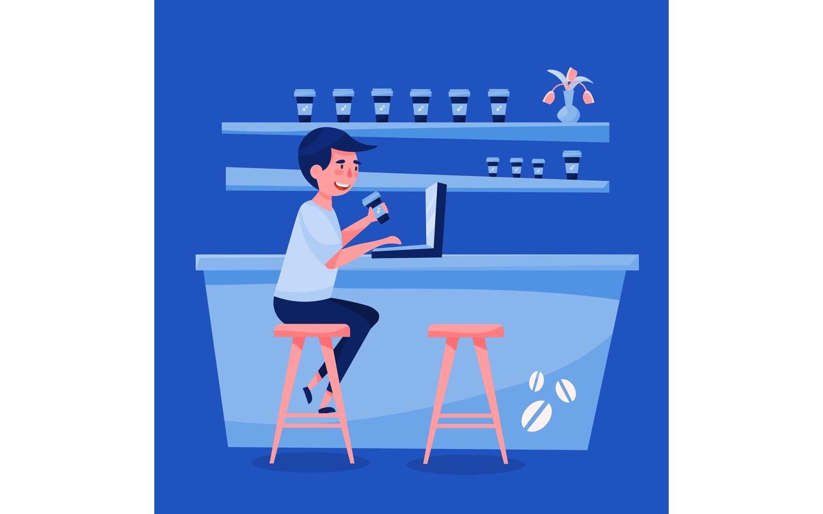 Freelance People Work 2 Vector Illustration Concept