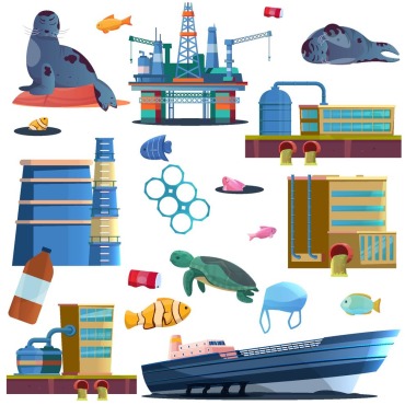 Ocean Pollution Illustrations Templates 206786