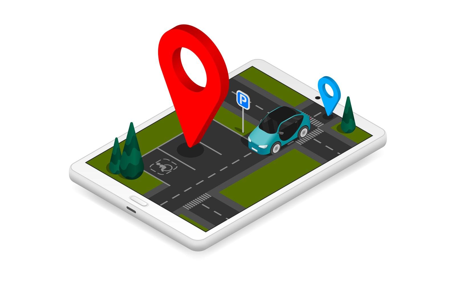 Parking Isometric Composition 5 Vector Illustration Concept