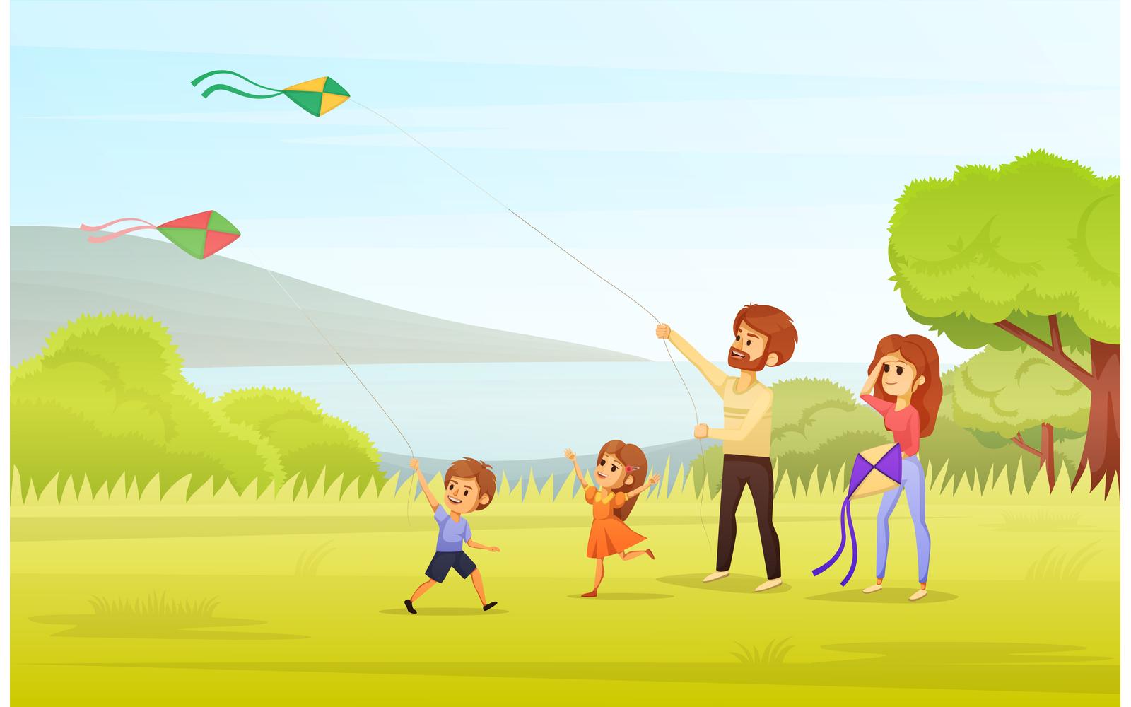 Family Holidays Cartoon 6 Vector Illustration Concept