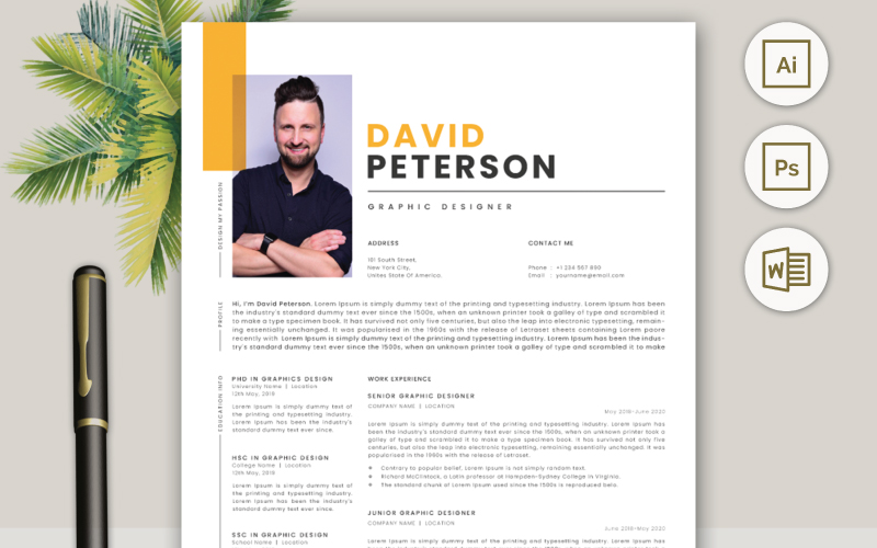 David Peterson Job Hunting Resume CV Template