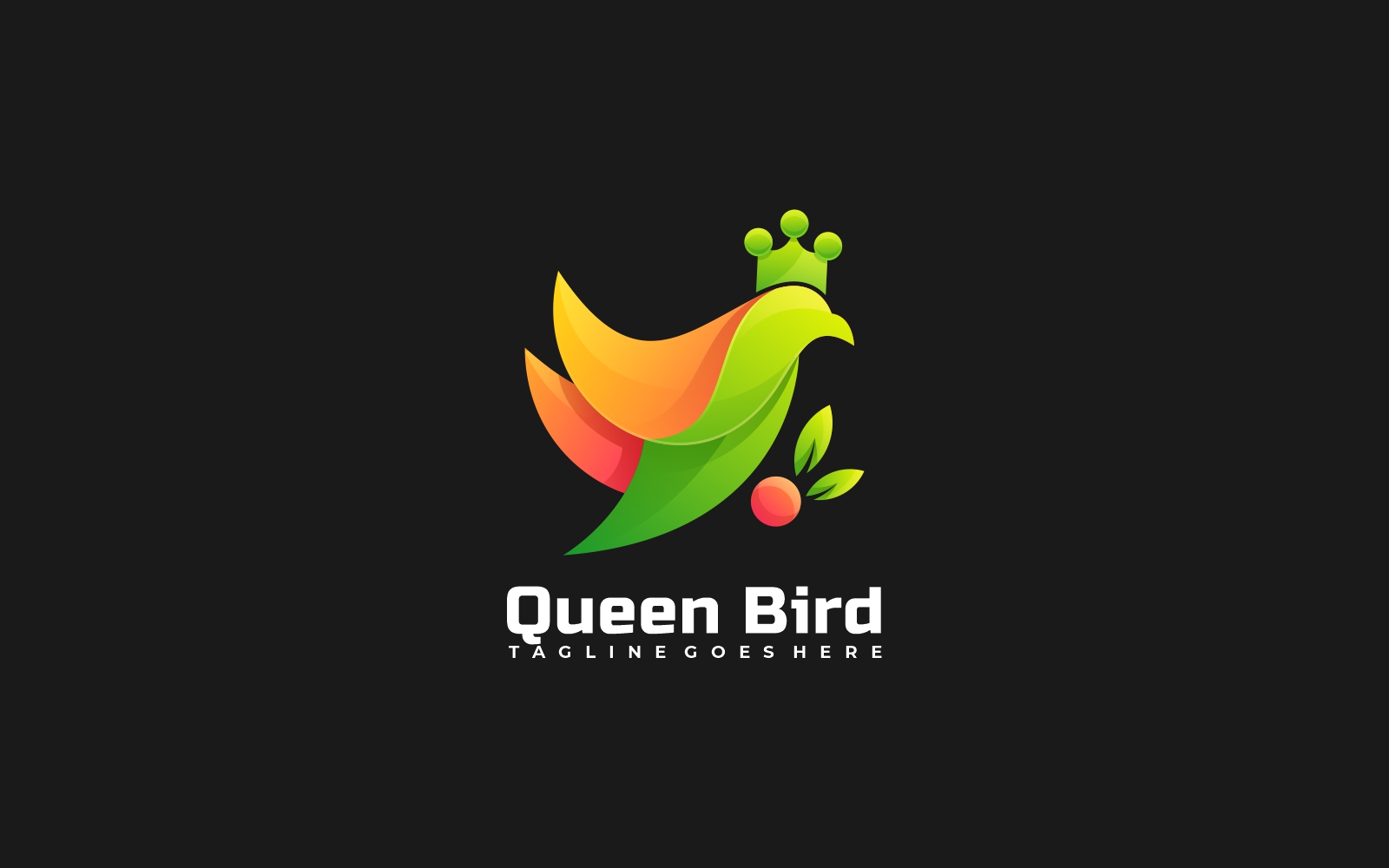 Queen Bird Gradient Colorful Logo