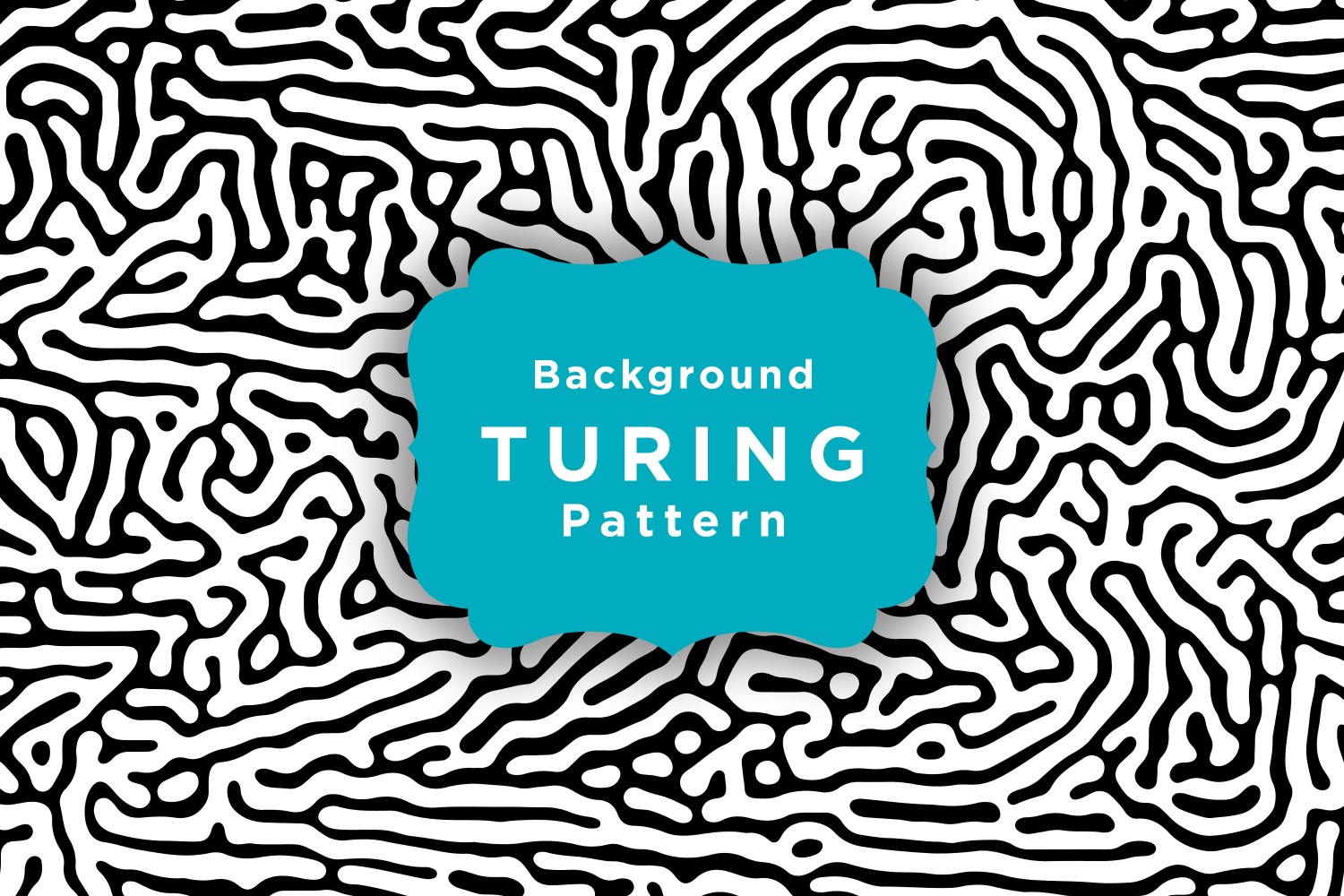 Black And White Organic Rounded Lines Turing Pattern