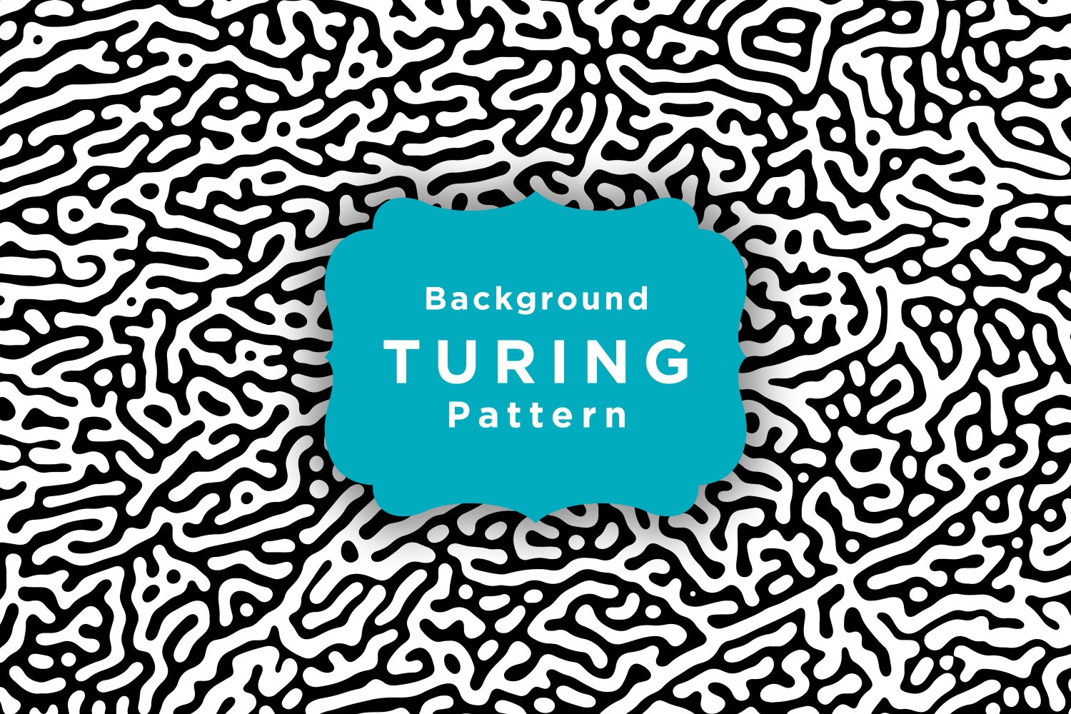 Black And White Turing Design For Fabric Printing