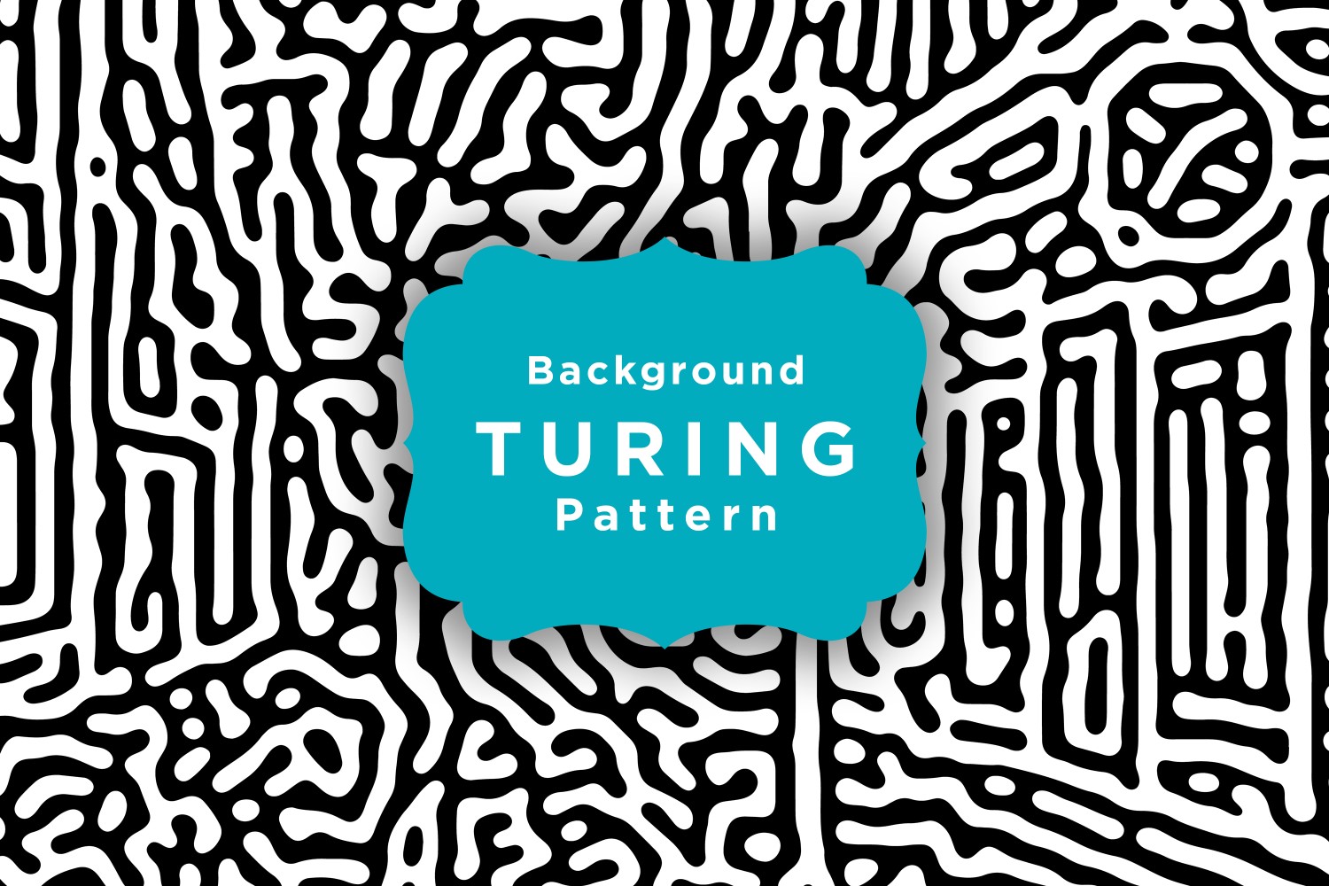 Turing Pattern Black And White Colors Design Background