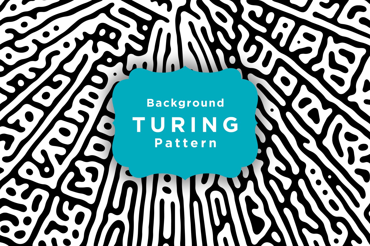 Black And White Organic Rounded Lines Turing Pattern Template