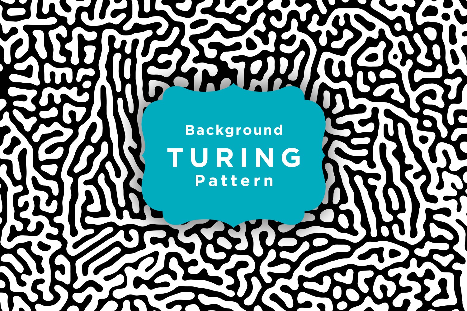 Black And White Turing Design For Fabric Printing Background