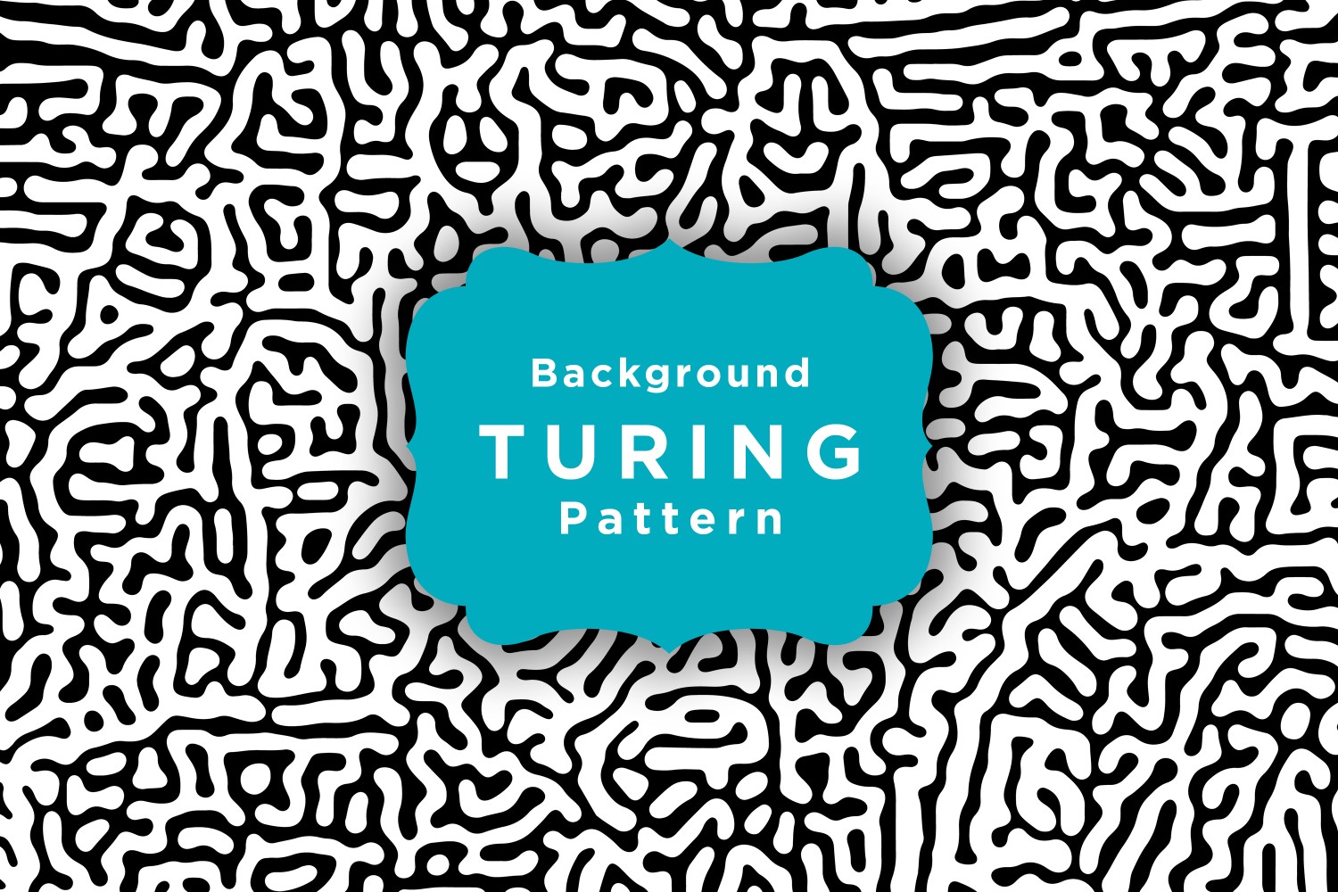 Turing Pattern Black And White Background Template