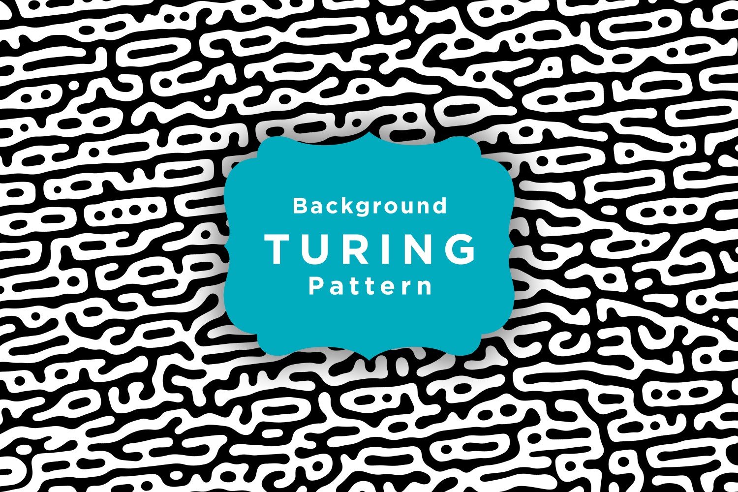 Turing Pattern Black And White Colors Design Background Template