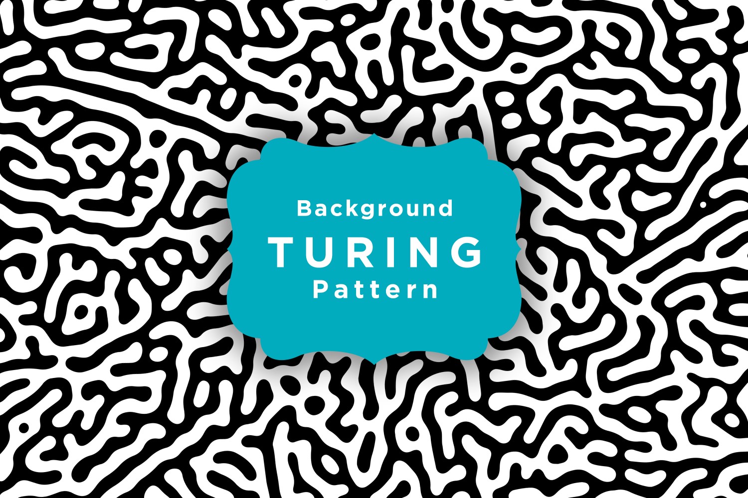 Black And White Organic Rounded Lines Turing Pattern Wallpaper Template