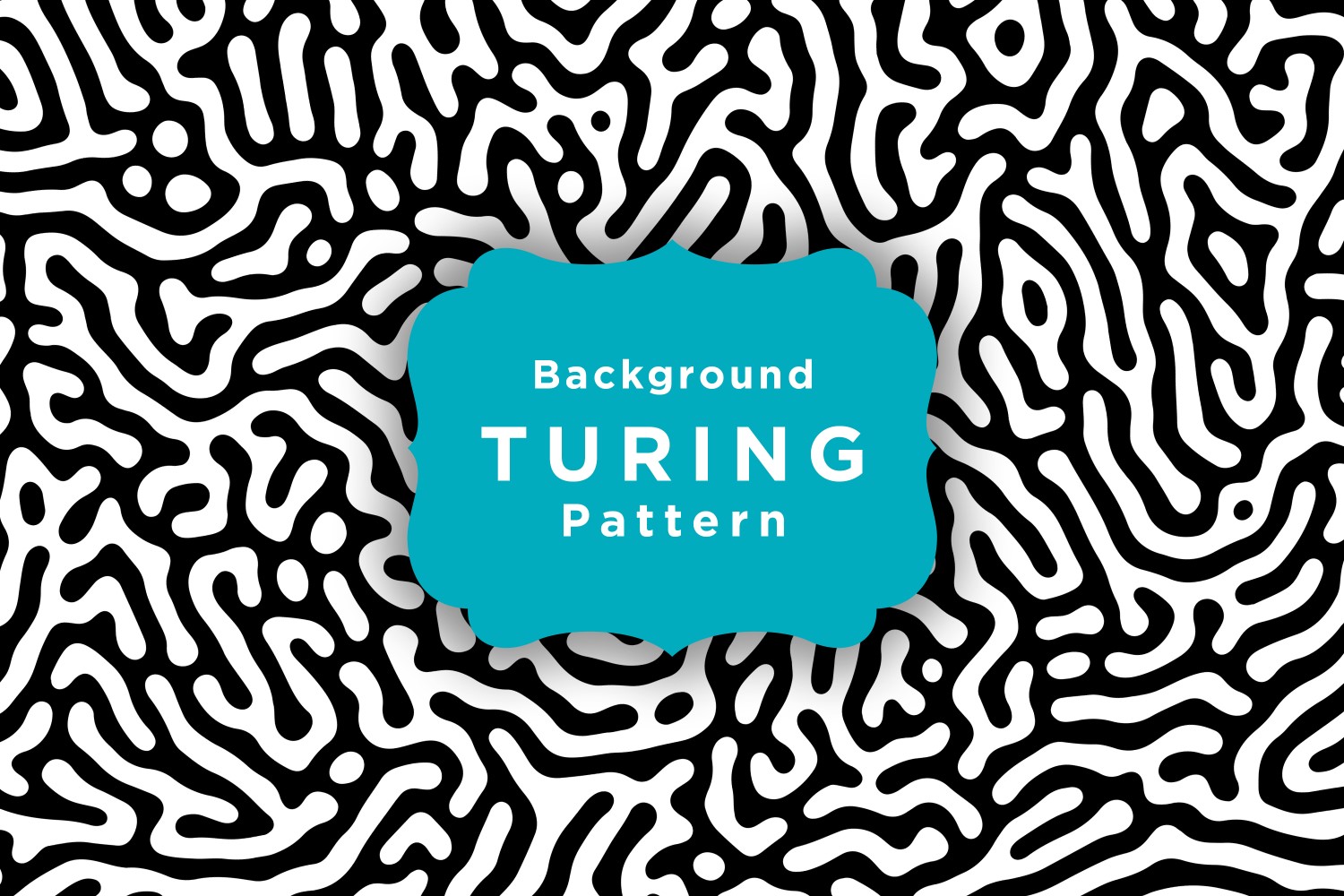 Black & White Organic Rounded Lines Turing Pattern wallpaper