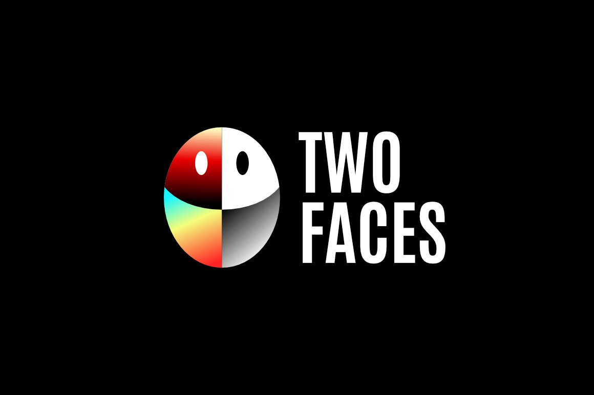 Two Side Two Face - Unique Gradient Logo