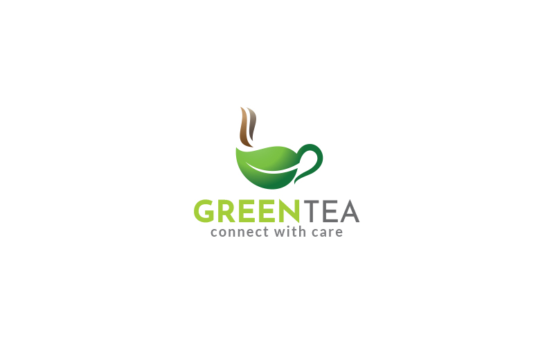 Green Tea Shop Logo Design Template
