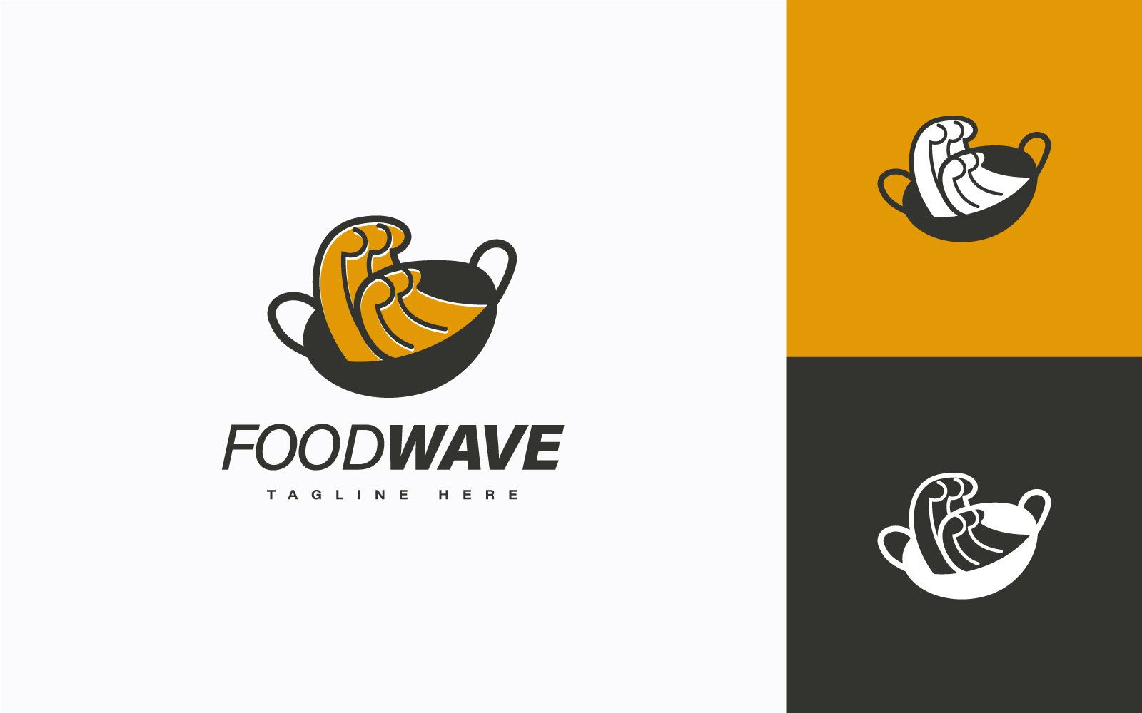 Food Wave Logo Design Concept Vector