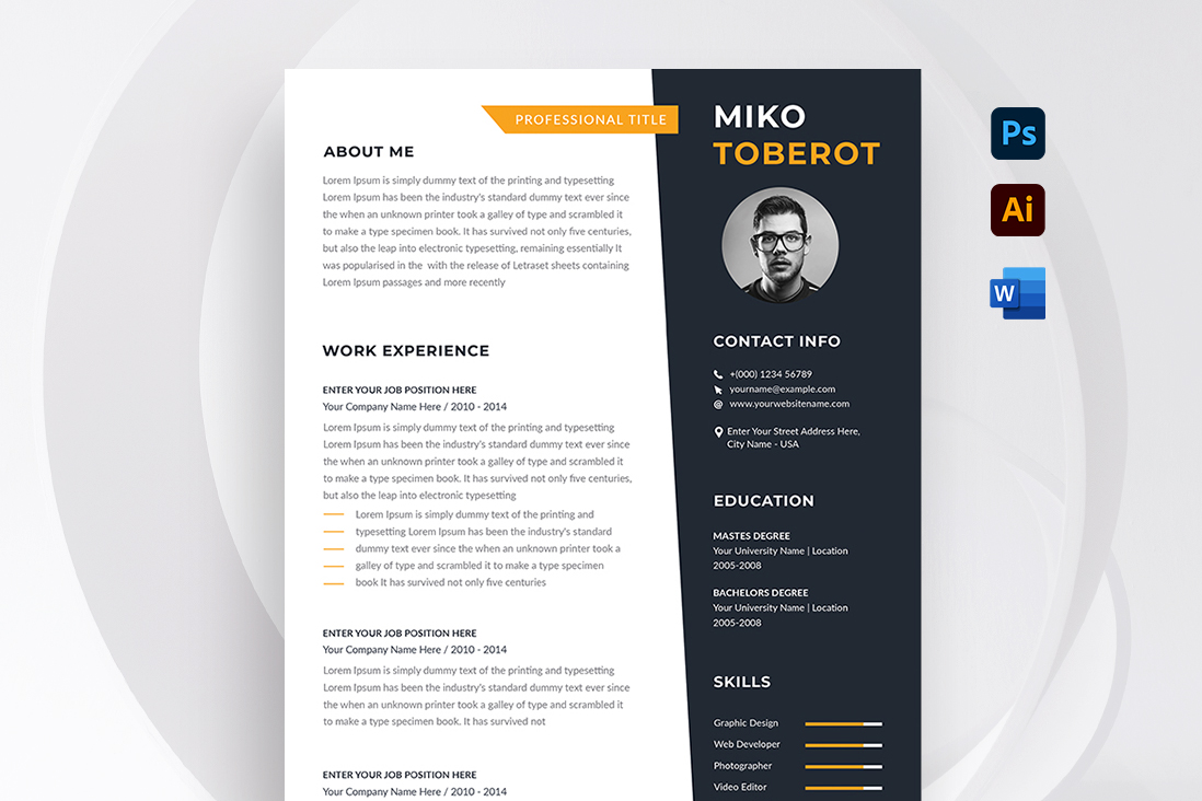 Miko Toberot Resume/CV Template