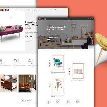 Ecommerce Furniture Responsive Website Templates 207753