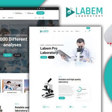 Laboratory Medical Responsive Website Templates 207756