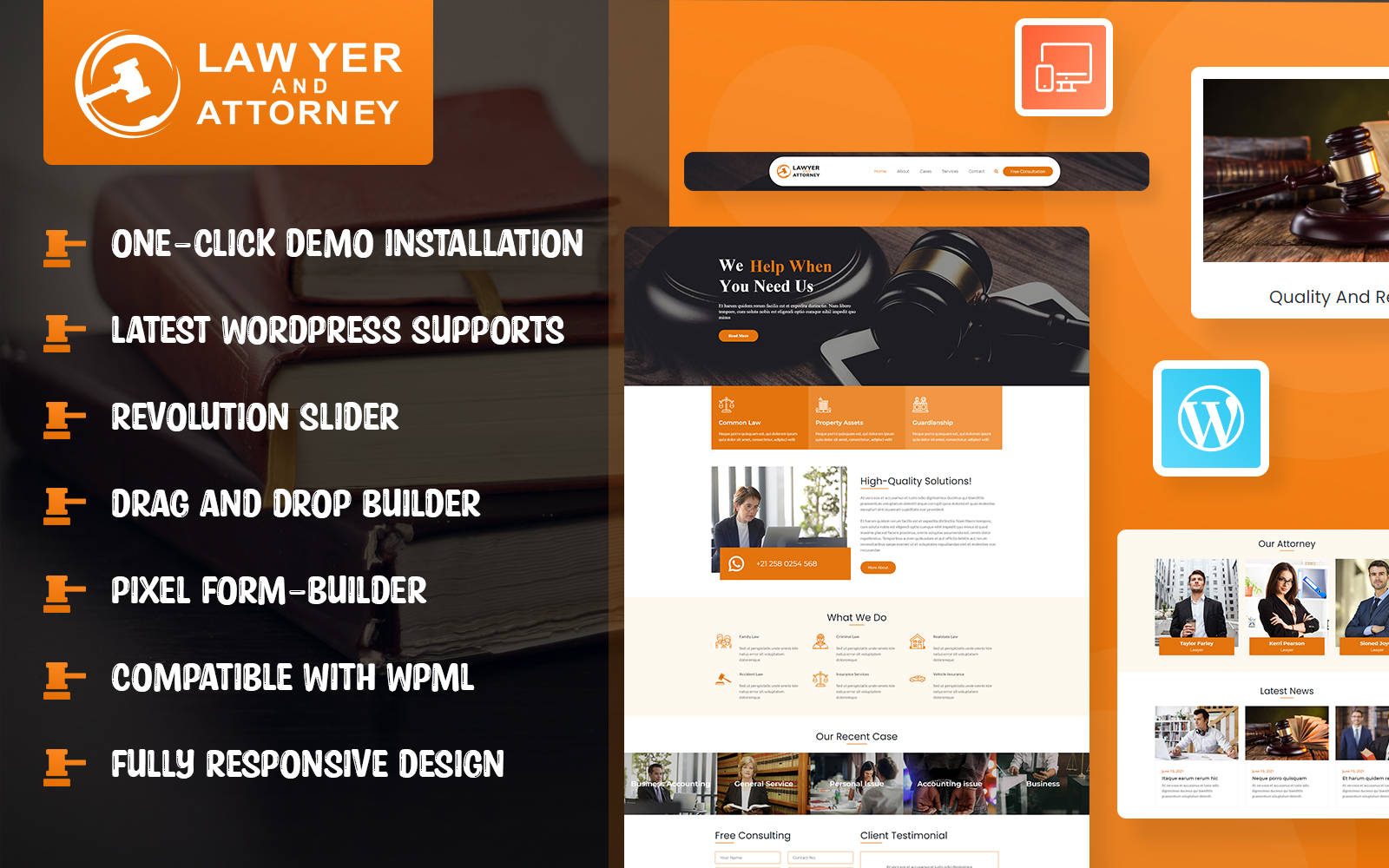 Lawyer and Attorney WordPress Theme