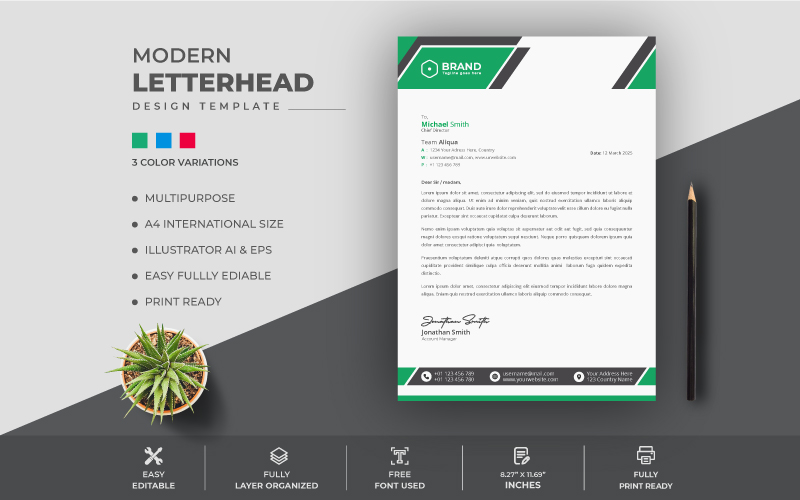 Creative Business Letterhead Design Template