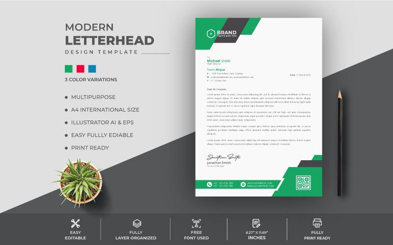 Modern Letterhead Design Template